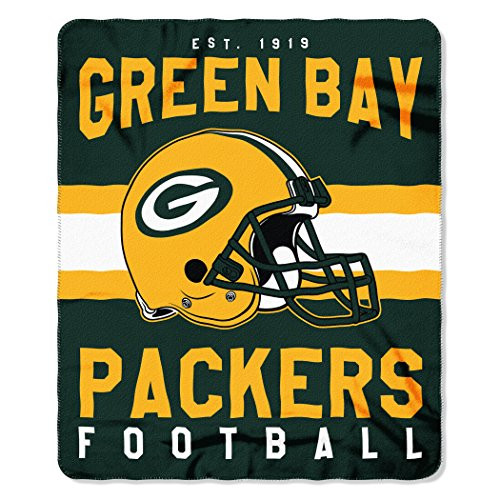 NFL Green Bay Packers Singular Fleece Throw 50-inch by 60-inch Green