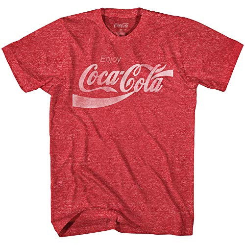 Coke Classic Vintage 80s Adult Logo T-shirtHeather RedLarge