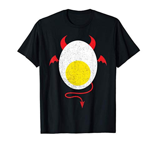 Funny Halloween Shirt Devil Egg Yolk Food Lover Lazy Costume T-Shirt