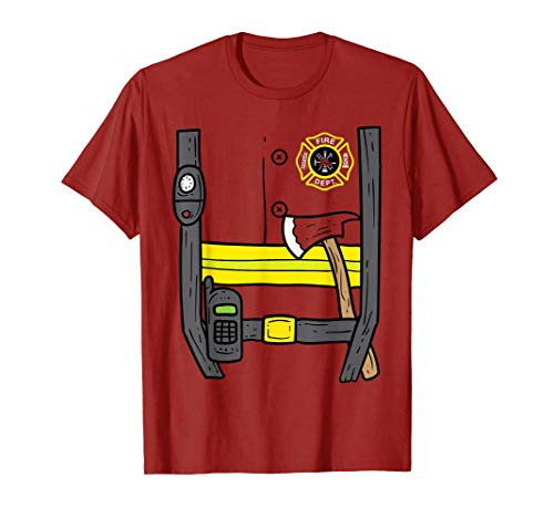 Firefighter Fireman Easy Lazy DIY Halloween Costume Boys T-Shirt