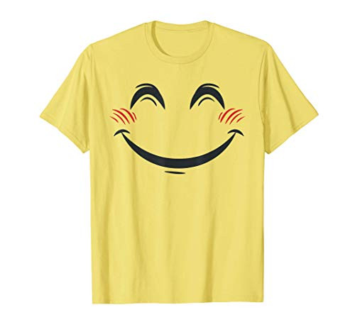 Halloween Emoji Costume Shirt Smiling Blushing Face Emoticon T-Shirt