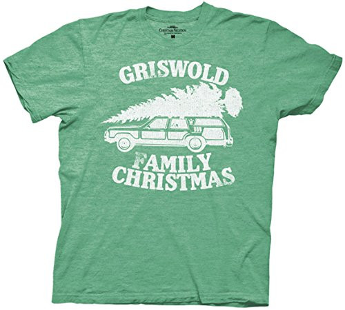 National Lampoon Griswold Family Christmas Vacation Mens T-ShirtHeather GreenLarge