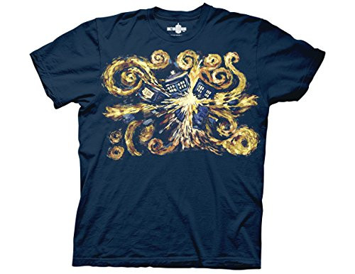 Doctor Who Pandorica Van Gogh Tardis T-shirt medium Dark Blue