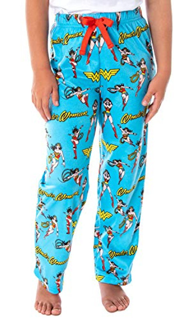DC Comics Girls Wonder Woman Vintage Character Allover Pattern Kids Lounge Sleep Pajama Pants SM 66x DC Comics Girls Wonder Woman Vintage Character Allover Pattern Kids Lounge Sleep Pajama Pants SM 66x