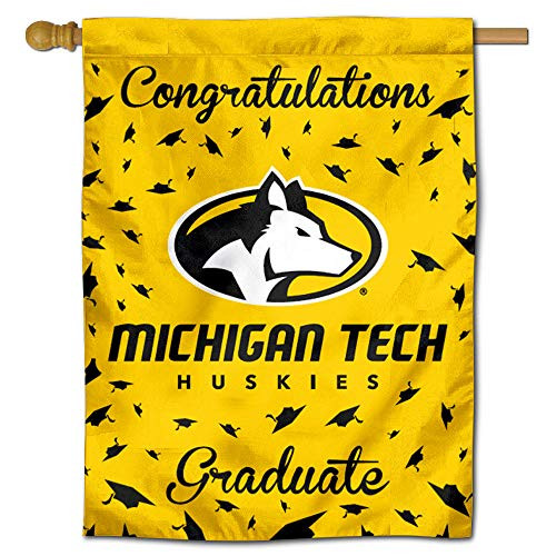Michigan Tech Huskies College Graduation Gift Banner Flag