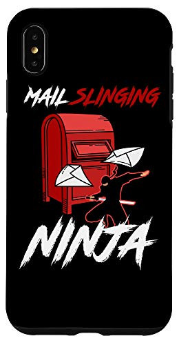 iPhone XS Max Funny Mail Slinging Ninja Mailbox Postal Service Mailman Case