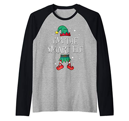 Im The Smart Elf Matching Family Costume Clothing Christmas Raglan Baseball Tee