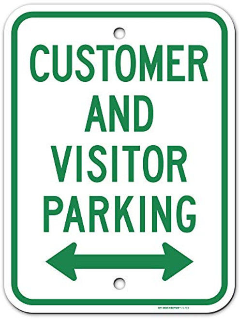 Customer and Visitor Parking Sign with Arrow Made Out of _040 Rust-Free Aluminum 12 x 16 IndoorOutdoor Use UV Protected and Fade-Resistant by My Sign Center Customer and Visitor Parking Sign with Arrow Made Out of _040 Rust-Free Aluminum 12 x 16 IndoorOutdoor Use UV Protected and Fade-Resistant by My Sign Center