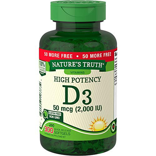 Natures Truth Vitamin D3 2000 IU Bonus 25050 Count Natures Truth Vitamin D3 2000 IU Bonus 25050 Count