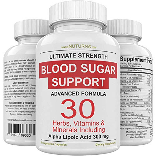 Blood Sugar Support Supplement Formula - 30 Herbs Vitamin Minerals for Blood Sugar Control with Alpha Lipoic Acid 300 mg Cinnamon Blood Sugar Support Supplement Formula - 30 Herbs Vitamin Minerals for Blood Sugar Control with Alpha Lipoic Acid 300 mg Cinnamon