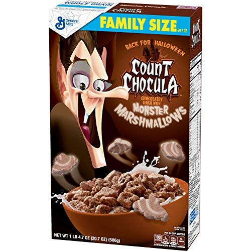 General Mills Count Chocula Chocolatey Halloween Breakfast Cereal with Monster Marshmallows Family Size - 1 Box 19_5oz