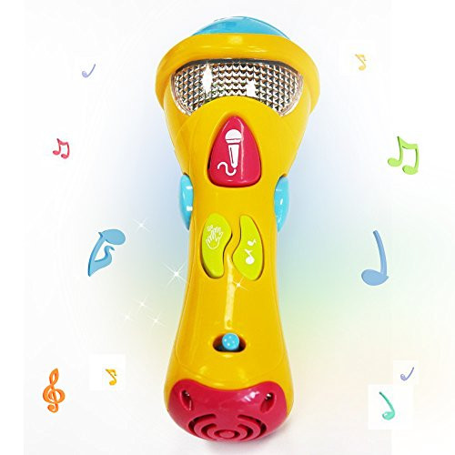 Kids Music Karaoke Microphone Toys - Wishtime Toddler Singing Karaoke Microphone for Recorder with Music and Light?Color May Vary?