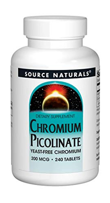 SOURCE NATURALS Chromium Picolinate 200 Mcg Tablet 240 Count