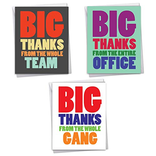 NobleWorks Big Thank You Card Bundle 8_5 x 11 Inch - Receive 3 Jumbo Greeting Cards - Thanks From the Team the Gang the Office NobleWorks Big Thank You Card Bundle 8_5 x 11 Inch - Receive 3 Jumbo Greeting Cards - Thanks From the Team the Gang the Office