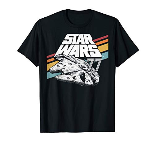Star Wars Millennium Falcon Retro Rainbow Stripe T-Shirt T-Shirt Star Wars Millennium Falcon Retro Rainbow Stripe T-Shirt T-Shirt