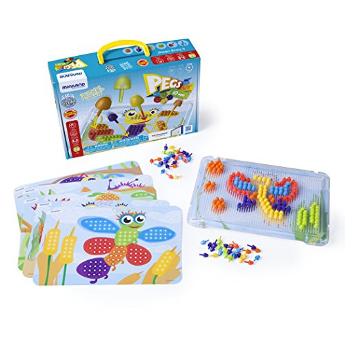 Miniland Educational MLE45316 Pegs 38 6 Pattern Cards 180 Pegs Pack of 187