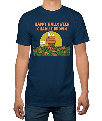 Peanuts Halloween Its The Great Pumpkin Mens Navy Heather T-Shirt Small