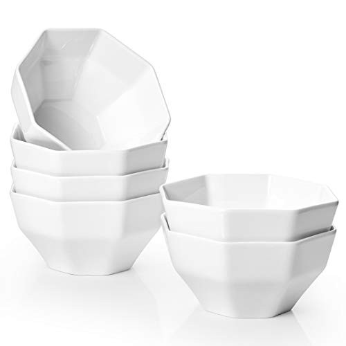 DOWAN Geometric Soup Bowls - 26 Ounces White Cereal Bowls Porcelain Deep Bowls Serving Bowls for Soup Cereal Salad Pasta Dishwasher Microwave Safe Set of 6 White DOWAN Geometric Soup Bowls - 26 Ounces White Cereal Bowls Porcelain Deep Bowls Serving Bowls for Soup Cereal Salad Pasta Dishwasher Microwave Safe Set of 6 White