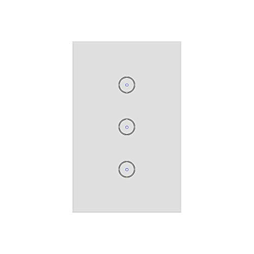Jinvoo WiFi smart wall touch light switch smart phone remote control compatible with iOS and Android with Alexa Echo and Google Assistant ETL certified?3 gang?