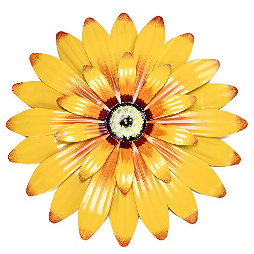 Yeahome 16 Metal Flower Wall Decor - Sunflower Wall Art Decorations Hanging for Bedroom Living Room Bathroom - Daffodil Boho OfficeHome Decor Handmade Gift for Indoor or Outdoor Mothers day gifts