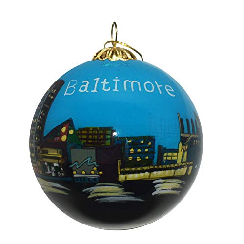 Art Studio Company Hand Painted Glass Christmas Ornament - Baltimore Skyline Art Studio Company Hand Painted Glass Christmas Ornament - Baltimore Skyline