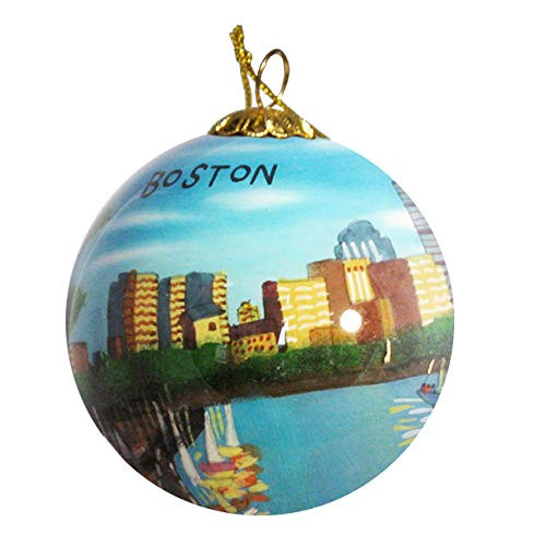 Art Studio Company Hand Painted Glass Christmas Ornament - Boston Massachusetts Skyline Art Studio Company Hand Painted Glass Christmas Ornament - Boston Massachusetts Skyline