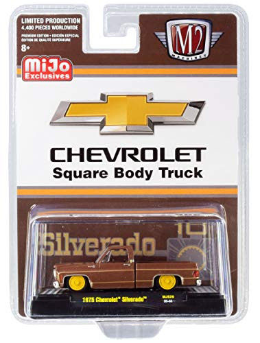 1975 Silverado Pickup Square Body Truck Brown Metallic Limited Edition to 4400 Pieces Worldwide 164 Diecast Model Car by M2 Machines 31500-MJS29