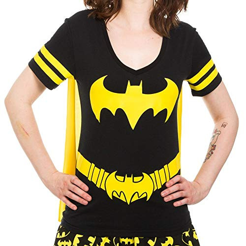Dc Comics Batman Costume Licensed Graphic Juniors T-shirt wCape Small