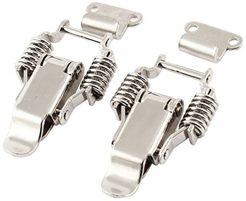 Uxcell Aviation Toolbox Straight Loop Toggle Latch Catches, Silver Tone, 2-Pack