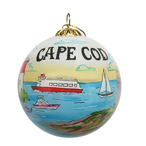 Art Studio Company Hand Painted Glass Christmas Ornament - Illustrated Cape Cod Art Studio Company Hand Painted Glass Christmas Ornament - Illustrated Cape Cod