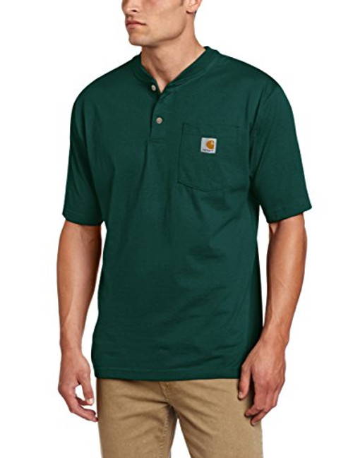 Carhartt Mens Workwear Pocket Henley Shirt Hunter Green 4X-Large