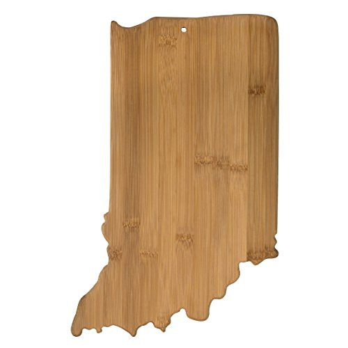 Totally Bamboo Indiana State Shaped Bamboo Serving   Cutting Board
