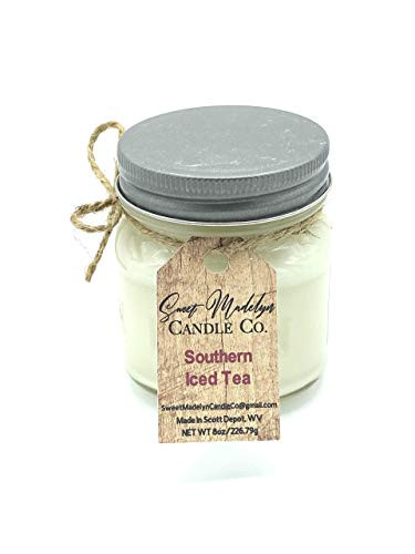 SOUTHERN ICED TEA Soy Candle  Handmade with real Mason Jars  8oz
