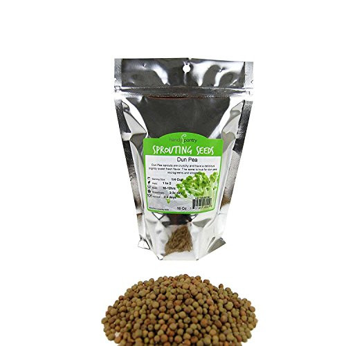 Dun Pea Sprouting Seeds - 1 Lbs - Dried Dun Peas - Edible Seeds, Gardening, Hydroponics, Growing Salad Sprouts & Microgreens, Planting, Food Storage, Soup & More