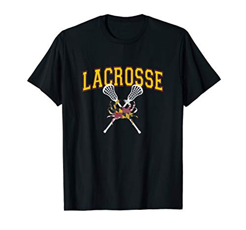 Maryland Crab Lacrosse Crossed Sticks LAX MD Flag Boys Girls T-Shirt Maryland Crab Lacrosse Crossed Sticks LAX MD Flag Boys Girls T-Shirt