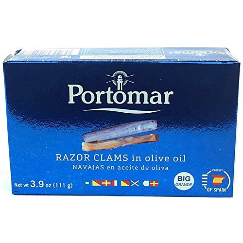 Spanish Razor Clams In Olive Oil  Gourmet Style Razor Clam  Ready To Eat  Great For Clam Chowder  New England   Manhattan Clam Chowders  Navajas Al Natural  Product From Spain