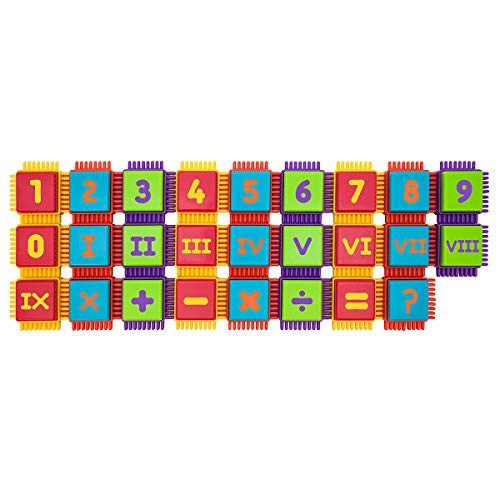 PicassoTiles PTB52 Bristle Shape Blocks 52pc Numerical Building Tiles Set Construction Learning Toy Stacking Educational Block Creativity Beyond Imagination Inspirational Recreational Educational