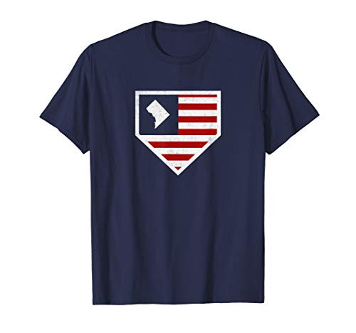 Vintage Washington DC Baseball Home Plate American Flag T-Shirt