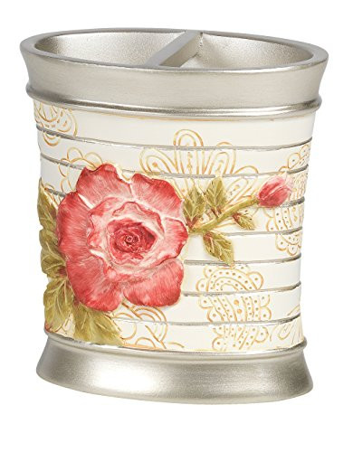 Popular Bath Toothbrush Holder, Madeline Collection, Beige/Pink