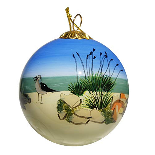 Art Studio Company Hand Painted Glass Christmas Ornament - Beach Bird Florida Art Studio Company Hand Painted Glass Christmas Ornament - Beach Bird Florida