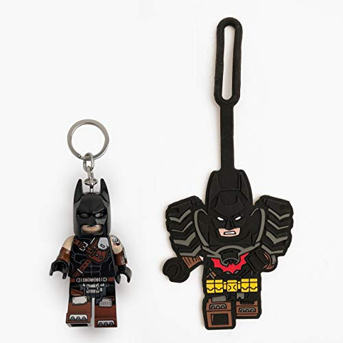Lego Movie 2 Batman Keychain Light   Silicone Luggage Tag Set - 3 Inch Tall Keychain Light Figure