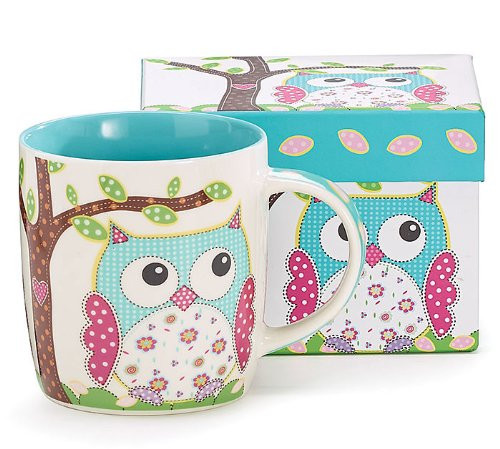 Burton & Burton Calico Owl Mug, 14oz