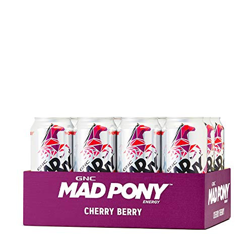 GNC Mad Pony Energy - Cherry Berry 12 Pack Tasty Energy Drink Featuring Vitamins B6 and B12