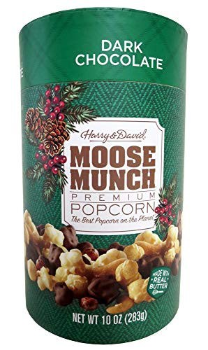 Harry   David Moose Munch Dark Chocolate Premium Popcorn 10oz Holiday Canister