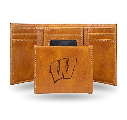 NCAA Rico Industries Laser Engraved Trifold Wallet Wisconsin Badgers
