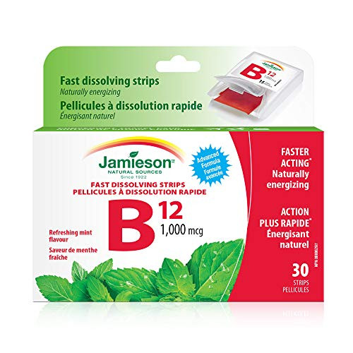 Jamieson Vitamin B12 1000 mcg Fast Dissolving Strips 30 Strips