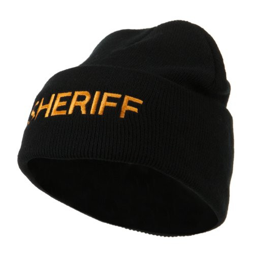 e4Hats_com Military Embroidered Beanie - Sheriff OSFM