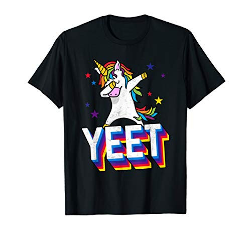 Yeet Dank Meme For Kids Retro Funny Dabbing Dancing Unicorn T-Shirt