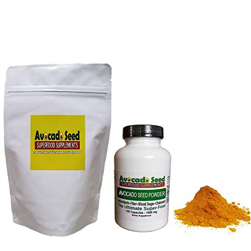 8 oz Avocado Seed Powder   120 Capsule Bundle- 100 Raw - Blood SugarCholesterolGut Bacteria Heart Health   MoreOriginal Manufacturer