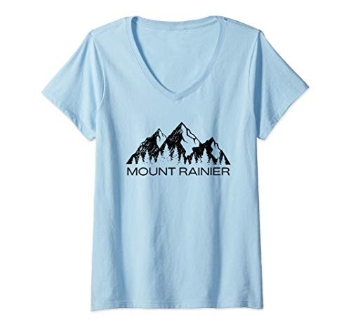 Womens Mt Rainier Shirt Mount Rainier National Park Washington Gift V-Neck T-Shirt Womens Mt Rainier Shirt Mount Rainier National Park Washington Gift V-Neck T-Shirt